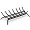 Black Metal Fireplace Grate for Outdoor Fire Pit with V-Shaped Design